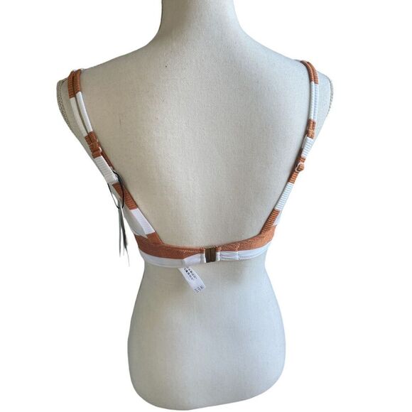 NWT Marie Jo Fernanda Bikini Top U.K 32E Heart Shape Padded Orange/ White - Picture 4 of 12